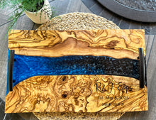 Load image into Gallery viewer, Custom Order~Black Sand Beach~ Olive Board with Epoxy