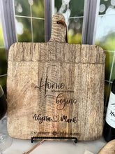 Load image into Gallery viewer, Carved Cutting Board/Wine Glass Closing Gift Set