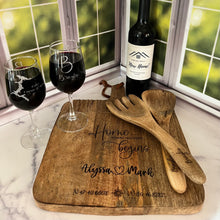 Load image into Gallery viewer, Carved Cutting Board/Wine Glass Closing Gift Set