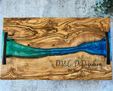 Load image into Gallery viewer, Custom Order~Seascape Olive Board with Epoxy