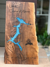 Load image into Gallery viewer, Custom Lake Map filled with Epoxy