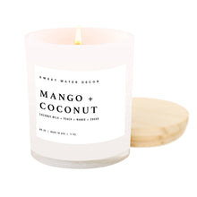 Load image into Gallery viewer, Mango and Coconut Candle - White Jar - 11 oz