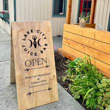 Load image into Gallery viewer, Laser Engraved Custom A Frame Sidewalk Sign
