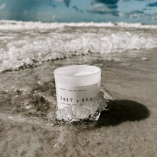 Load image into Gallery viewer, Salt and Sea Soy Candle - White Jar - 11 oz
