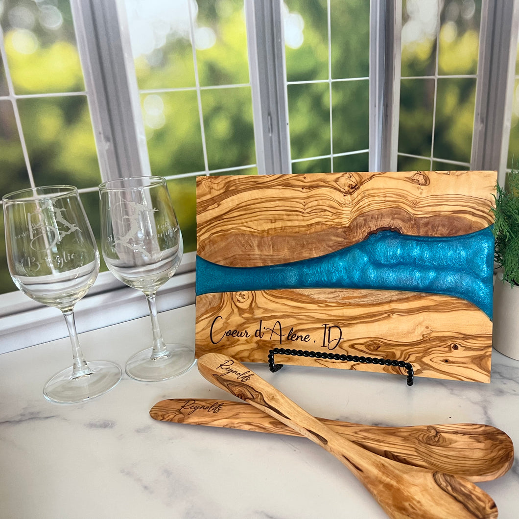 Olive Wood and Epoxy Board~Coeur d Alene