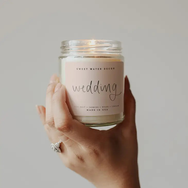 Wedding Soy Candle - Clear Jar - 9 oz