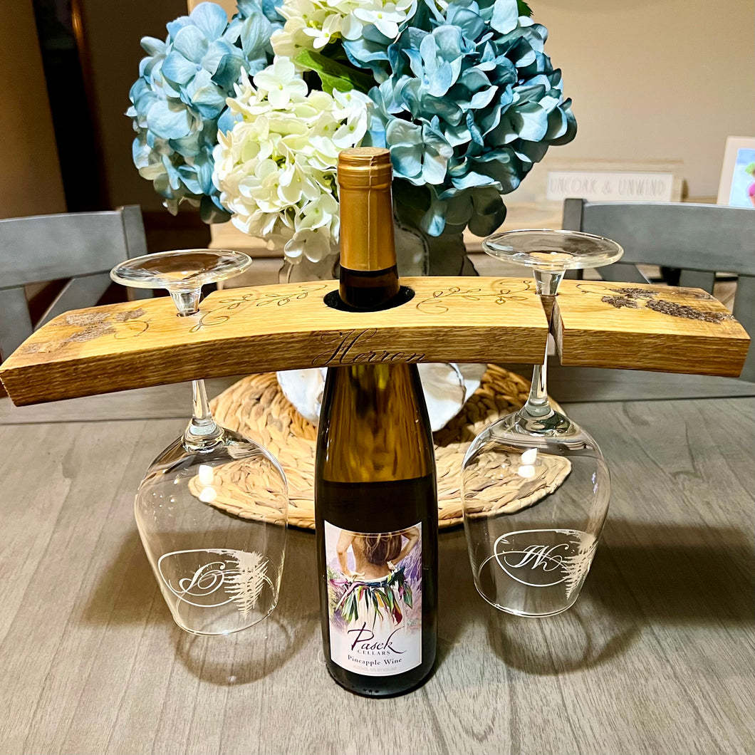 Wine Caddy with Two Wine Glasses