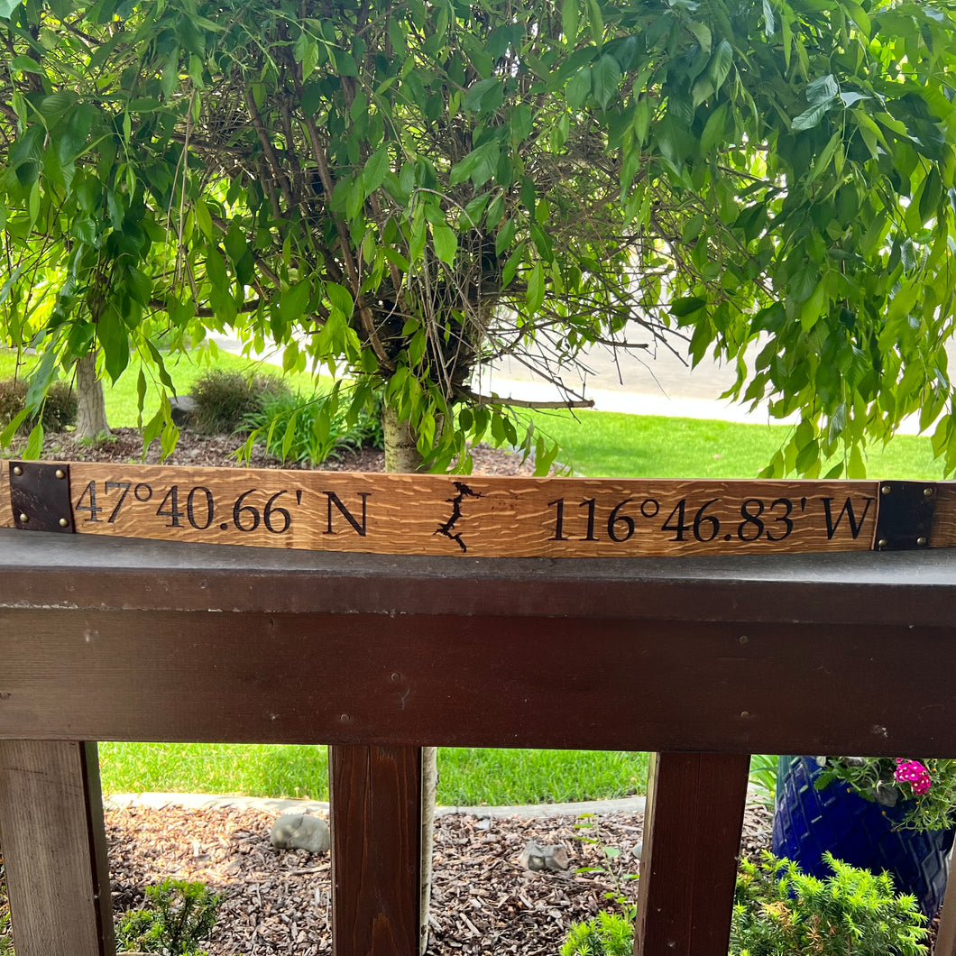 Customized Wine Stave Coordinates Sign
