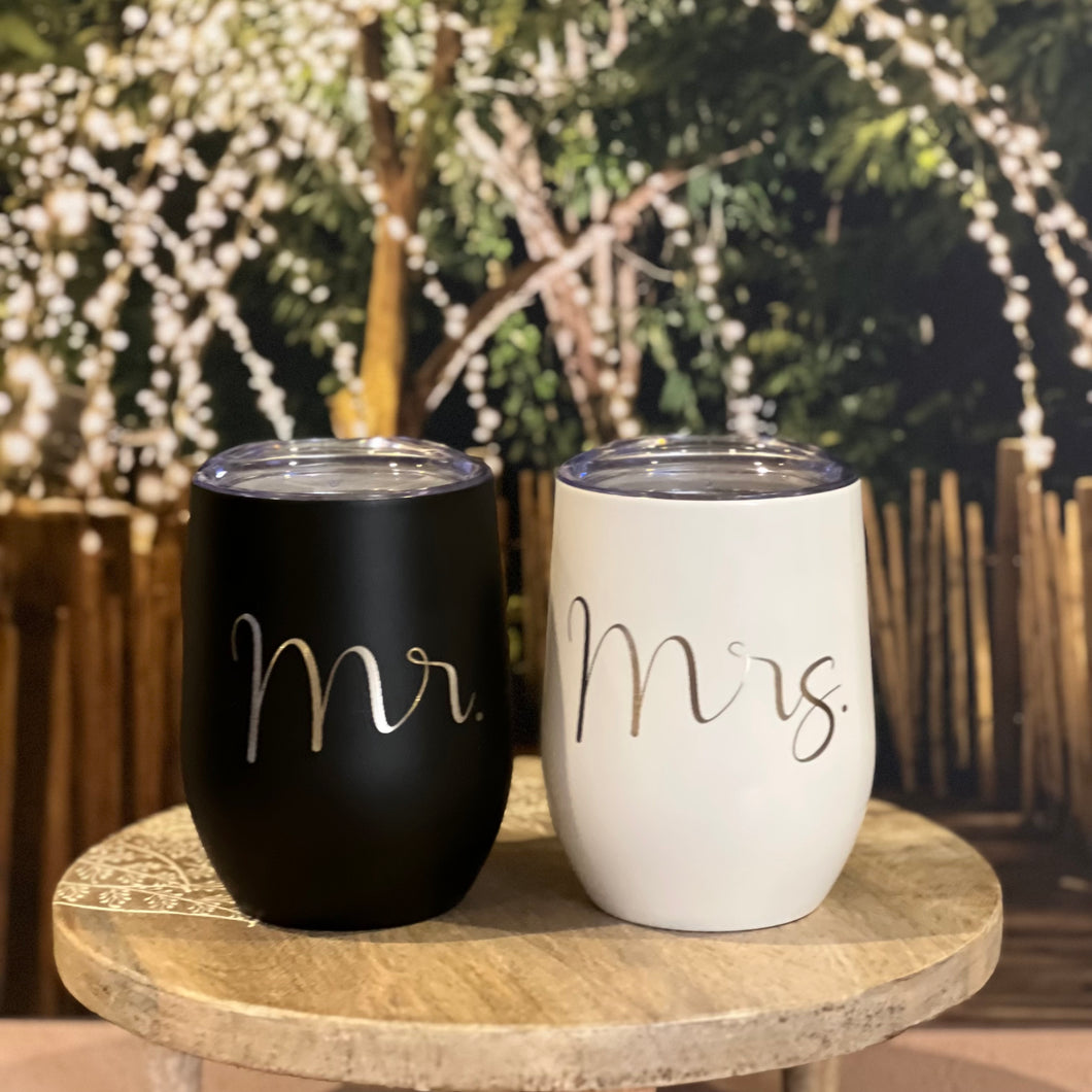 Couples Custom Wine Tumbler- 12 oz