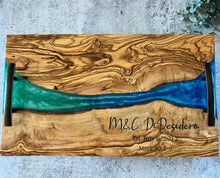 Load image into Gallery viewer, Custom Order~Seascape Olive Board with Epoxy
