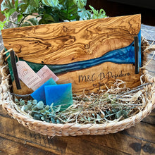 Load image into Gallery viewer, Custom Order~Seascape Olive Board with Epoxy
