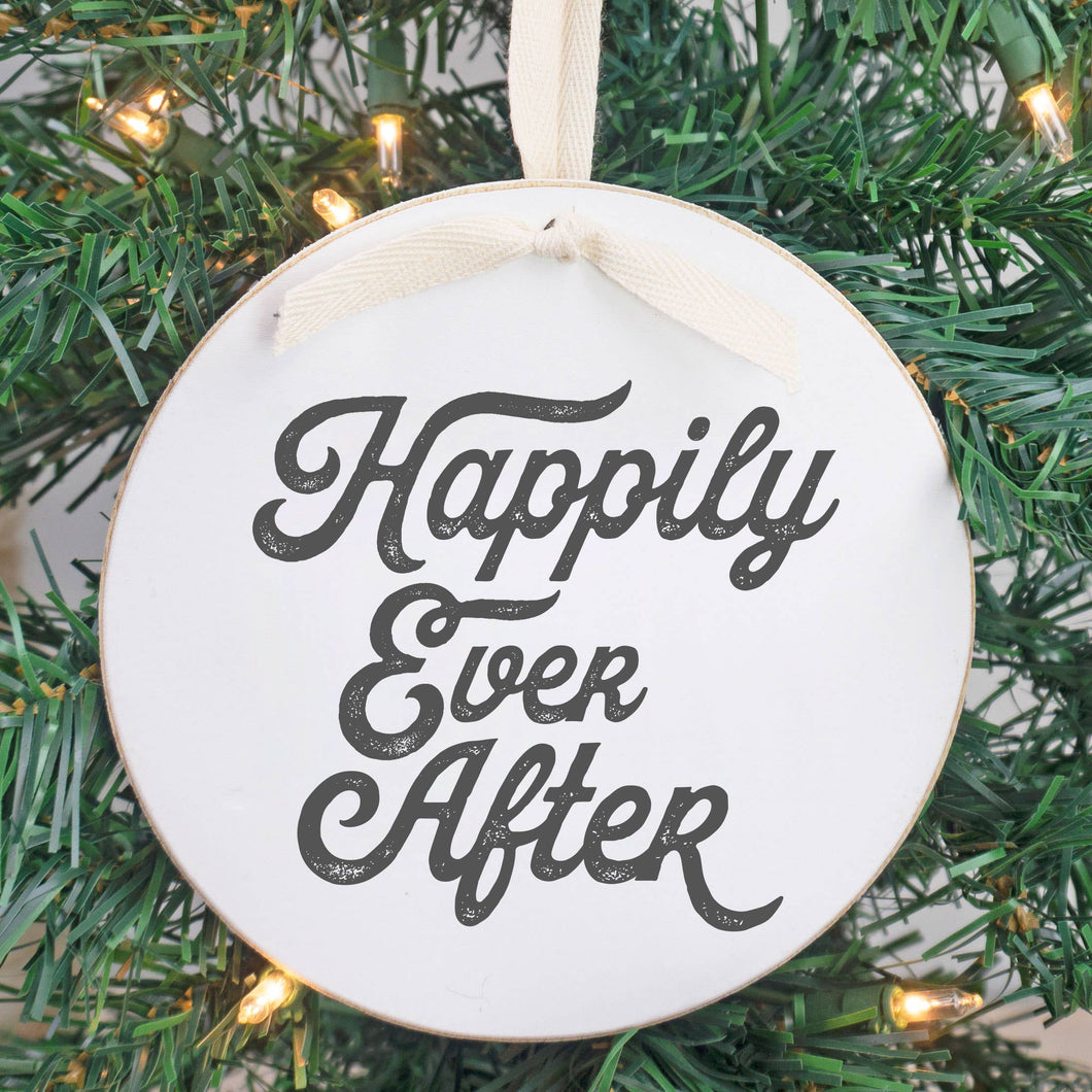 Wood Decorative Piece/Ornament~Happily Ever After Wedding Gift