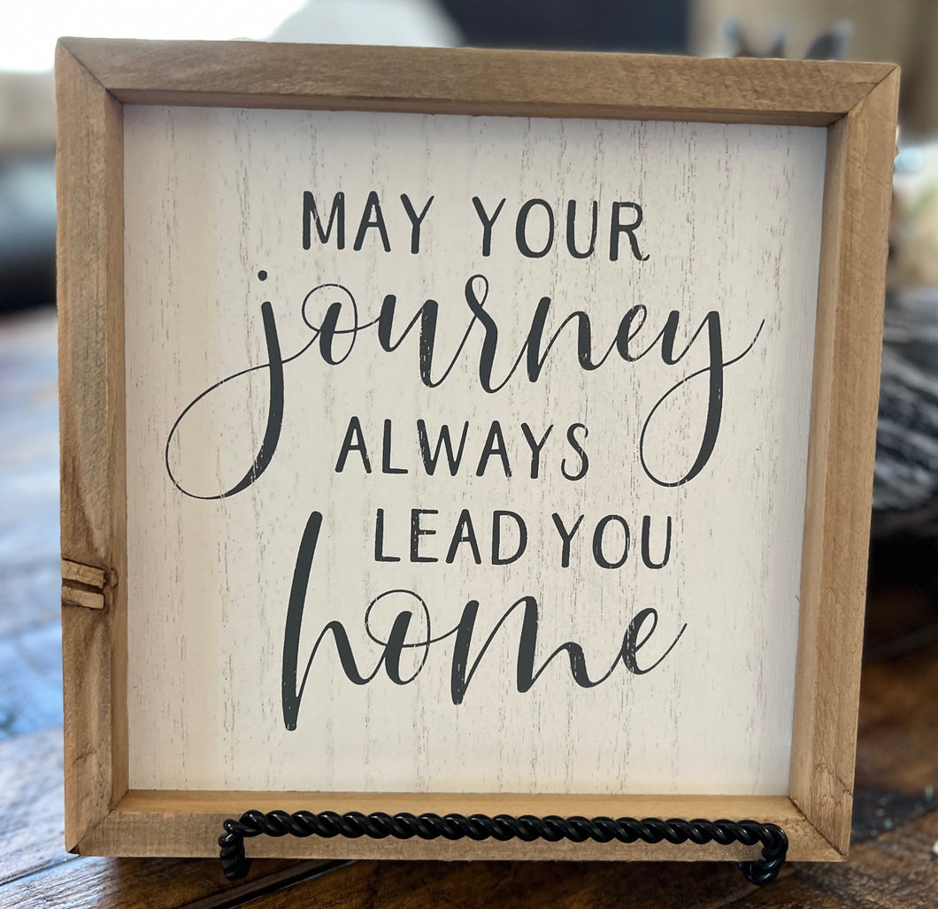 Farmhouse Rustic Wood Sign with Inspirational Journey Quote