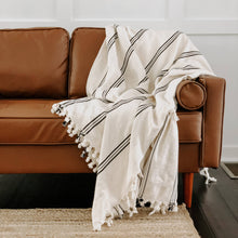 Load image into Gallery viewer, Taylor Turkish Throw Blanket - Three Stripe
